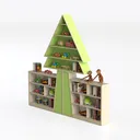 tree bookcase-Library Left 45 Degree View