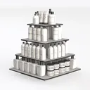cosmetics shelf-Supermarket Left 45 Degree View