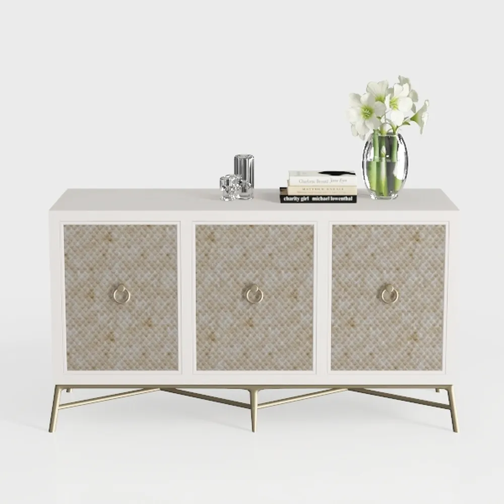 63" Large Buffet Sideboard with LED Light, Storage