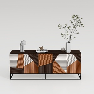 Buffet Cabinet Sideboard, 63.1" Fluted Accent