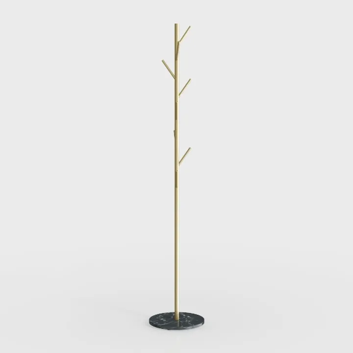 Jolitac Metal Coat Rack Stand Golden Satin Steel