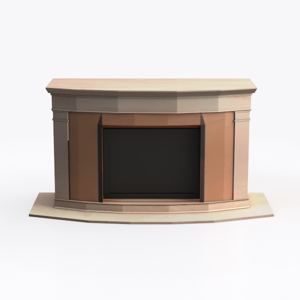 Pink-Tile-and-Concrete-Fireplace
