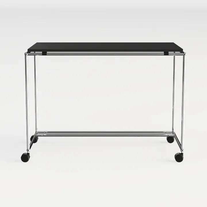 Modern Minimalist Black Metal Rolling Console Table 3D Model