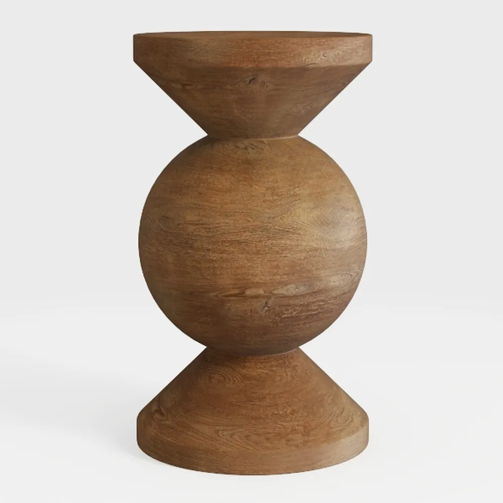 Traditional Senufo Hand-Carved Wooden Bench Side