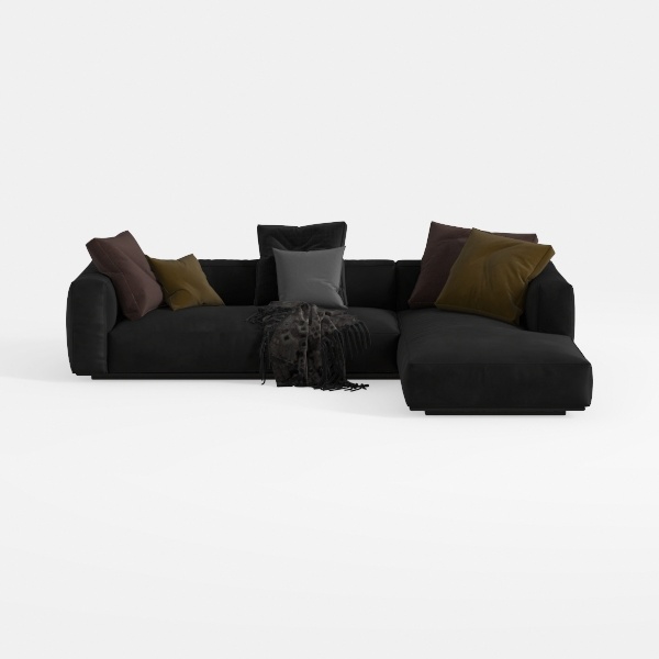 Sectional Lambswool Sofa Couch, L/U Shaped Cloud