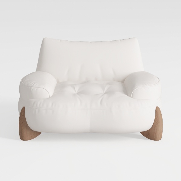 Luxury Modern Swivel Accent Chair, Tight Back Ice