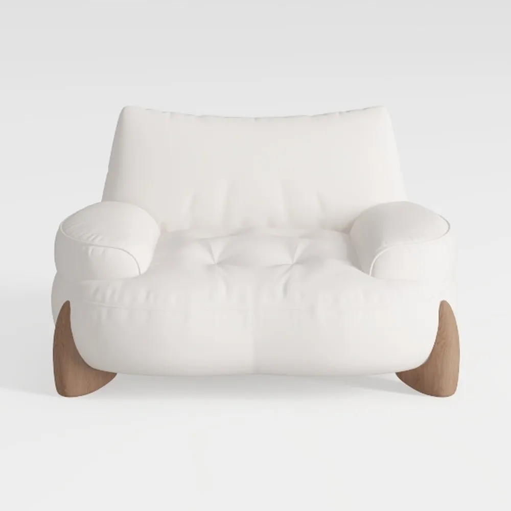 Luxury Modern Swivel Accent Chair, Tight Back Ice 