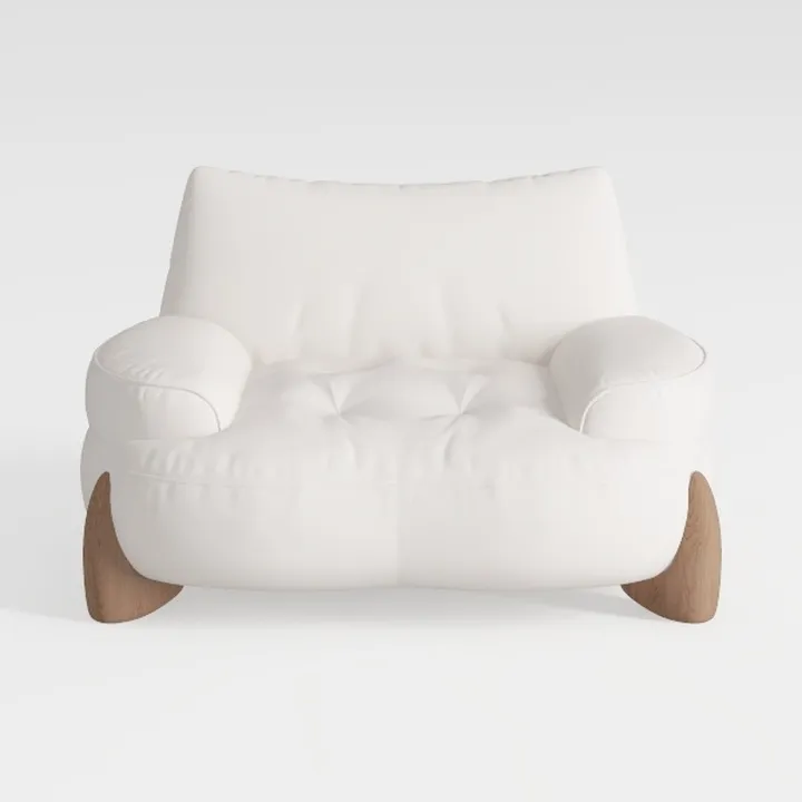 Luxury Modern Swivel Accent Chair, Tight Back Ice 