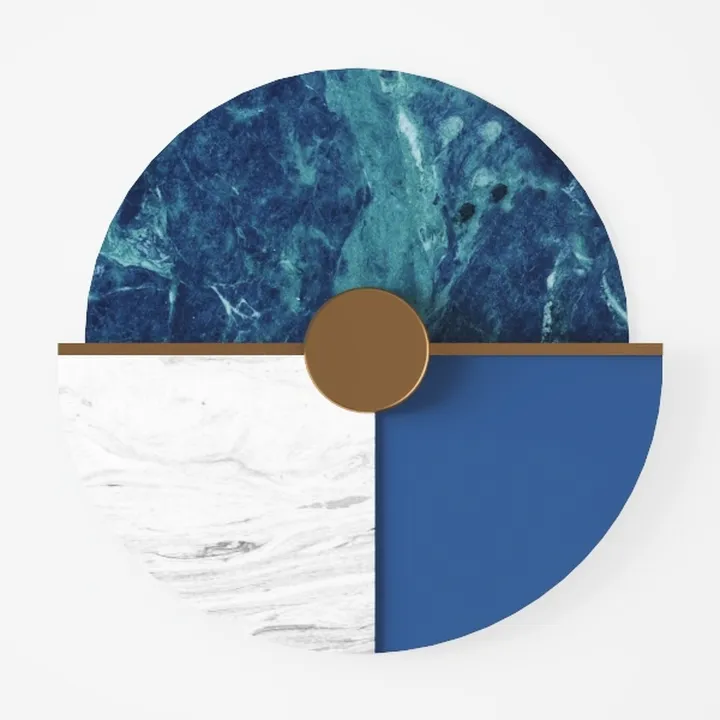Modern Marble Brass Accent Round Wall Decor 3D Model