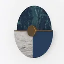 Modern Marble Brass Accent Round Wall Decor 3D Model Left 45 Degree View
