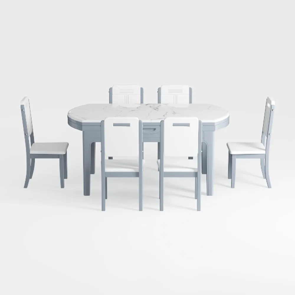 Blue Wooden Dining Chairs Set of 4, Farmhouse