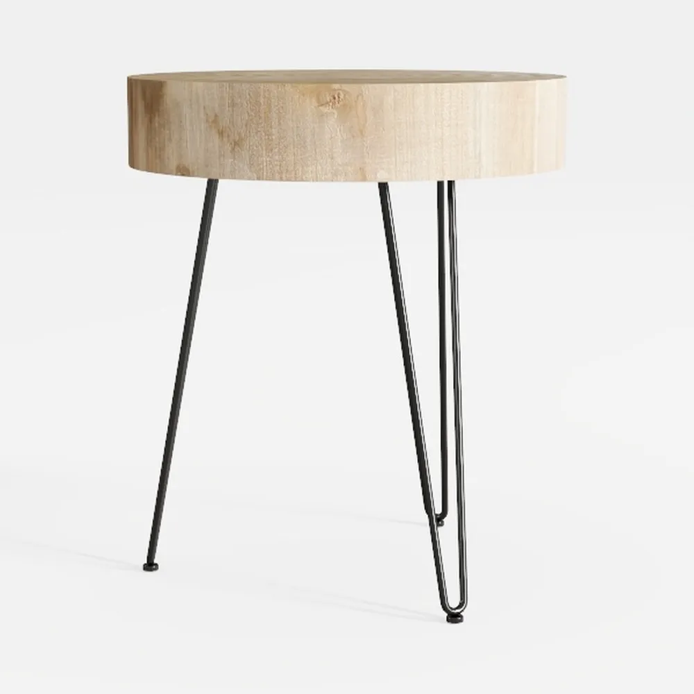 HomeRoots Rustic Weathered Gray Oak End Table