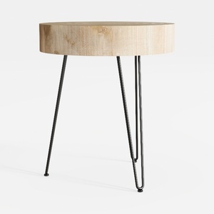 HomeRoots Rustic Weathered Gray Oak End Table