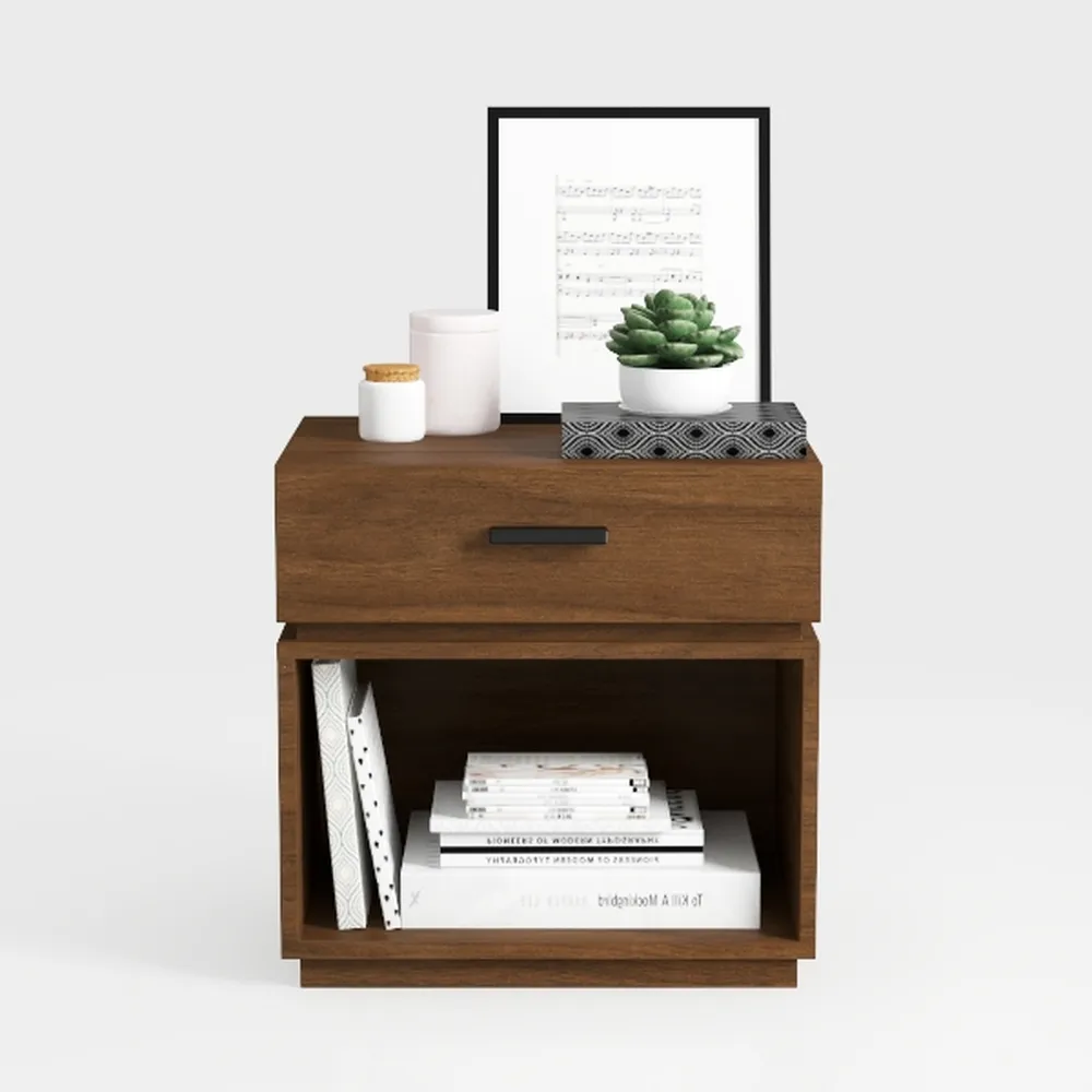 Nightstand with Drawer Storage Cabinet Beside End 