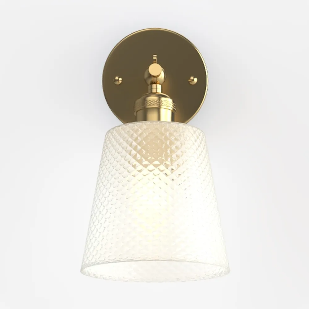 Vintage Wall Sconces Set of 2 with Transparent