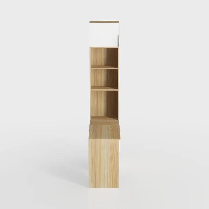 71'' Tall Corner Cabinet, Mid Century Modern