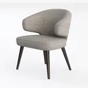 BIRDROCK HOME Linen Chair w/Back - Small Padded Left 45 Degree View