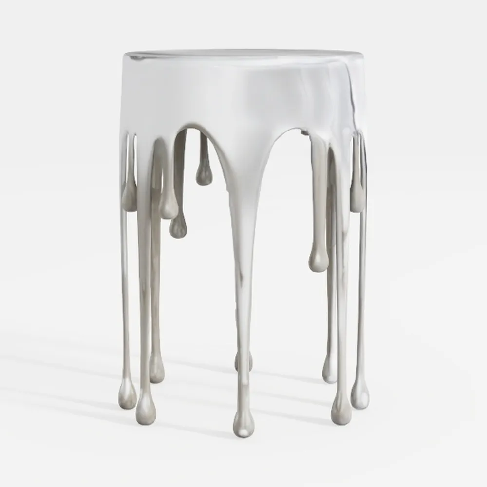Deco 79 Aluminum Metal Side End Accent Table_ai generated