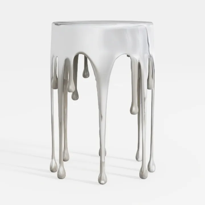 Deco 79 Aluminum Metal Side End Accent Table_ai generated