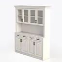 71" Kitchen Hutch with Charging Station, Tall Left 45 Degree View