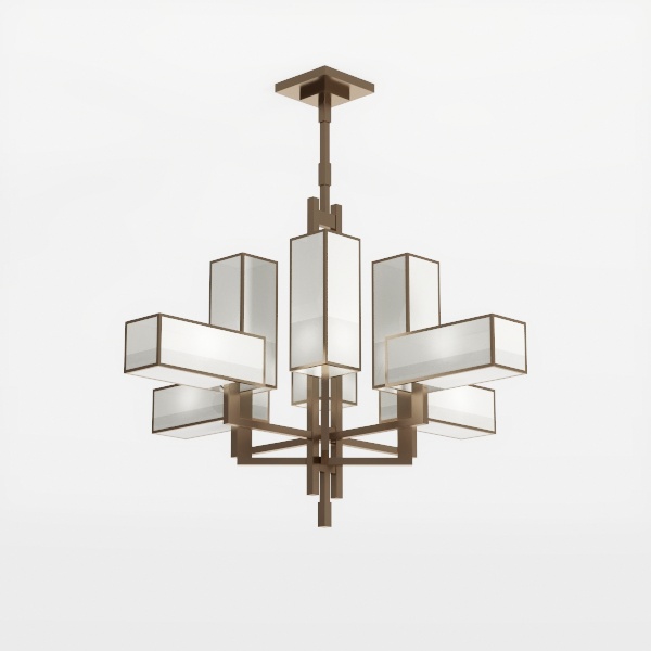 8-Light Large Brushed Nickel Chandeliers for