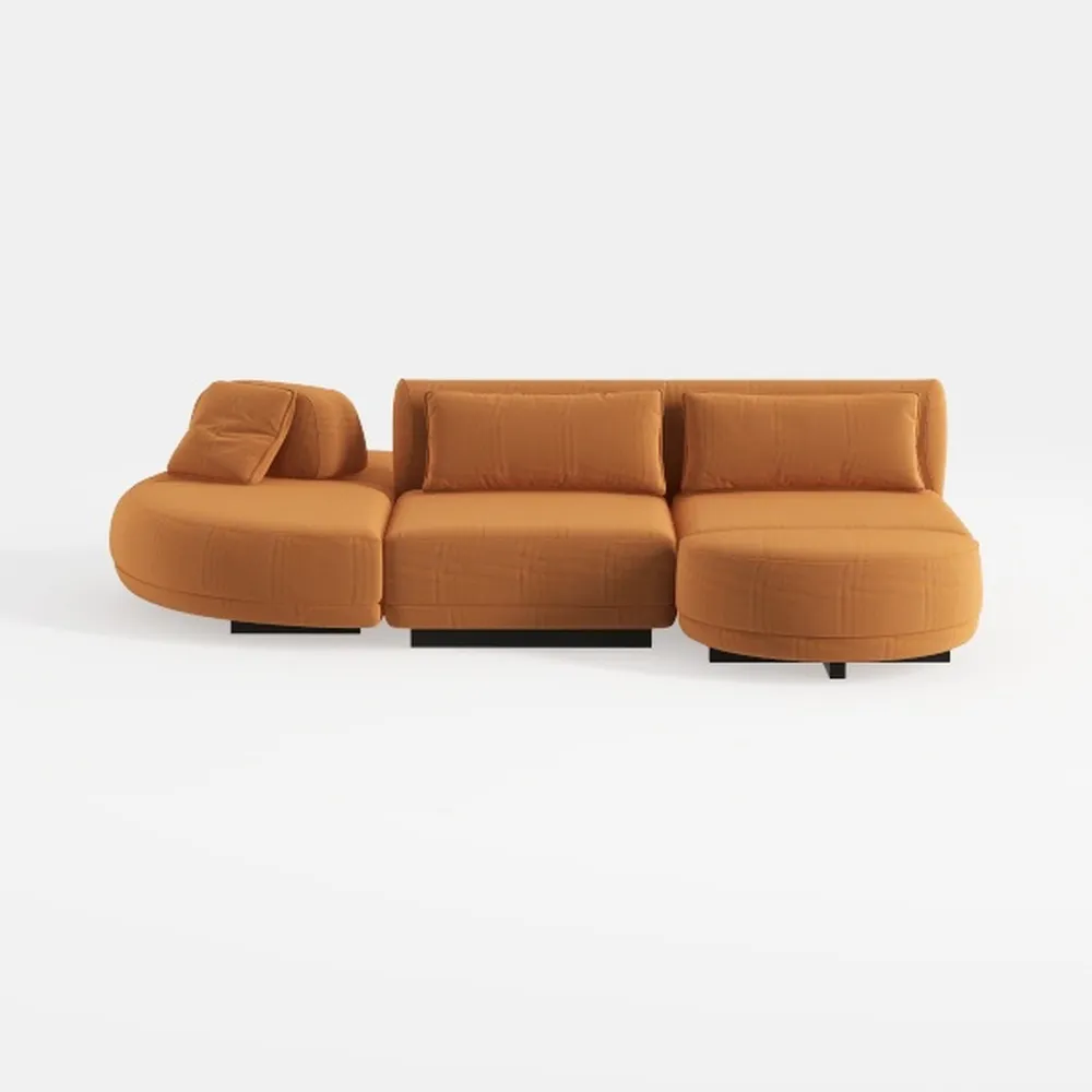 109.84" Modular Sectional Sofa with 3 Pillows,