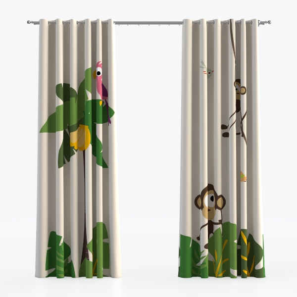 SMILETIME Green 96 in Long Velvet Curtains with 