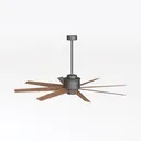 Ohniyou 52” Flush Mount Farmhouse Ceiling Fan with Left 45 Degree View
