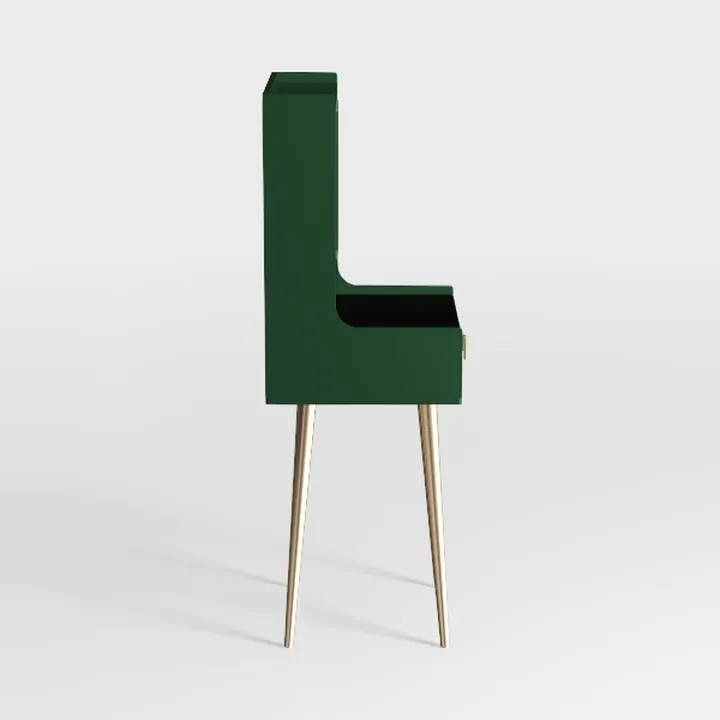 Modern Emerald Green Gold Metal Accent Chair 3D Model