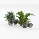 bushes-Landscape Greenery Left 45 Degree View