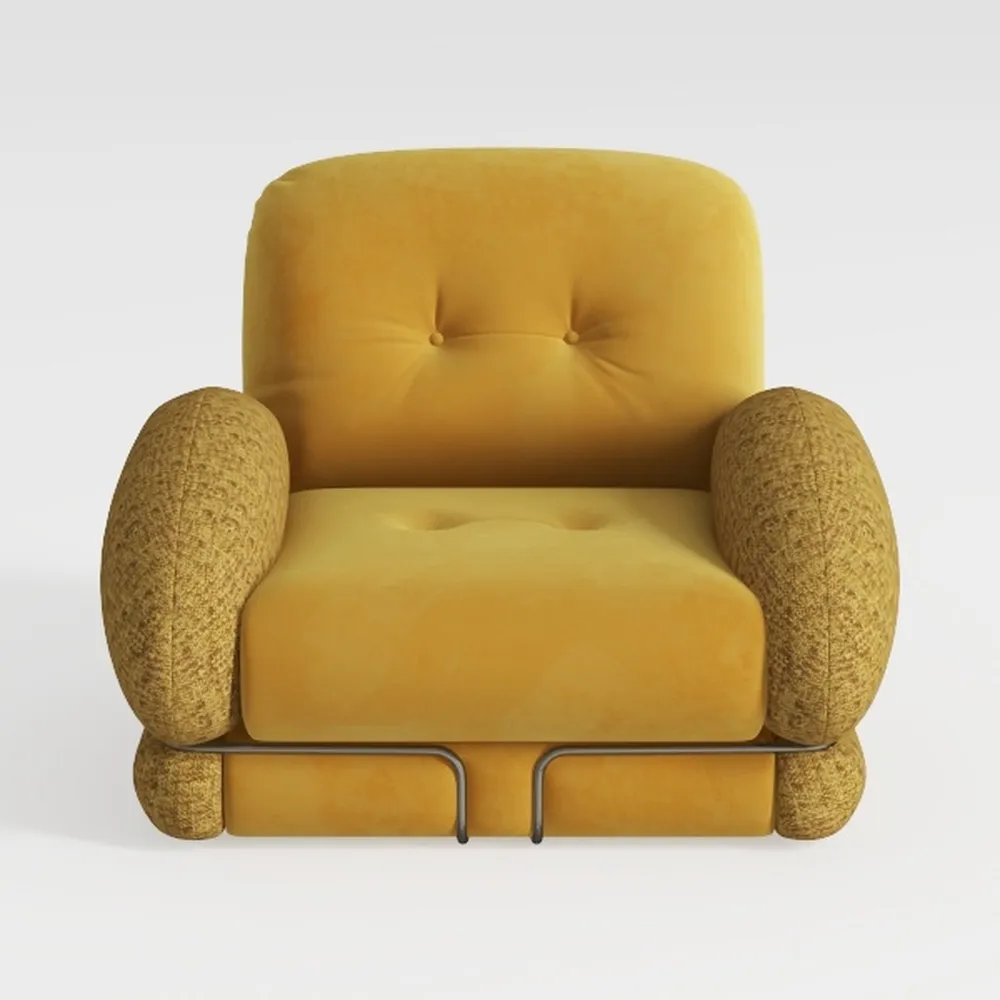 Oversized Linen Fabric Accent Chair, Upholstered