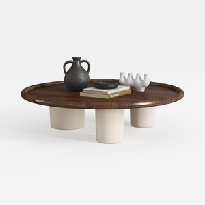 48.42" Cloud Coffee Table Wood Living Room Table, 