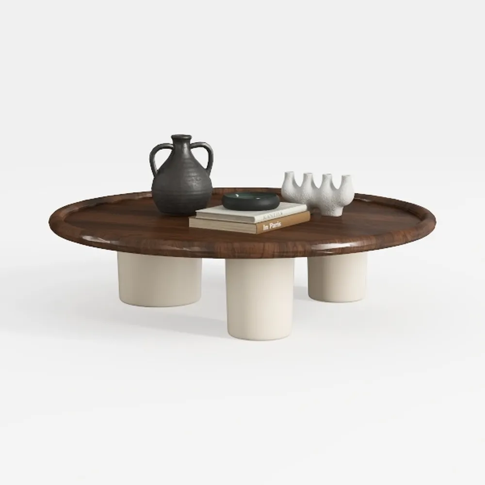 48.42" Cloud Coffee Table Wood Living Room Table,