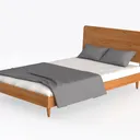 Baxton Studio Jaiana Tufted Platform Bed, Queen, G Left 45 Degree View
