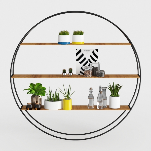 Tribesigns Bookshelf, Round Bookshelves Etagere