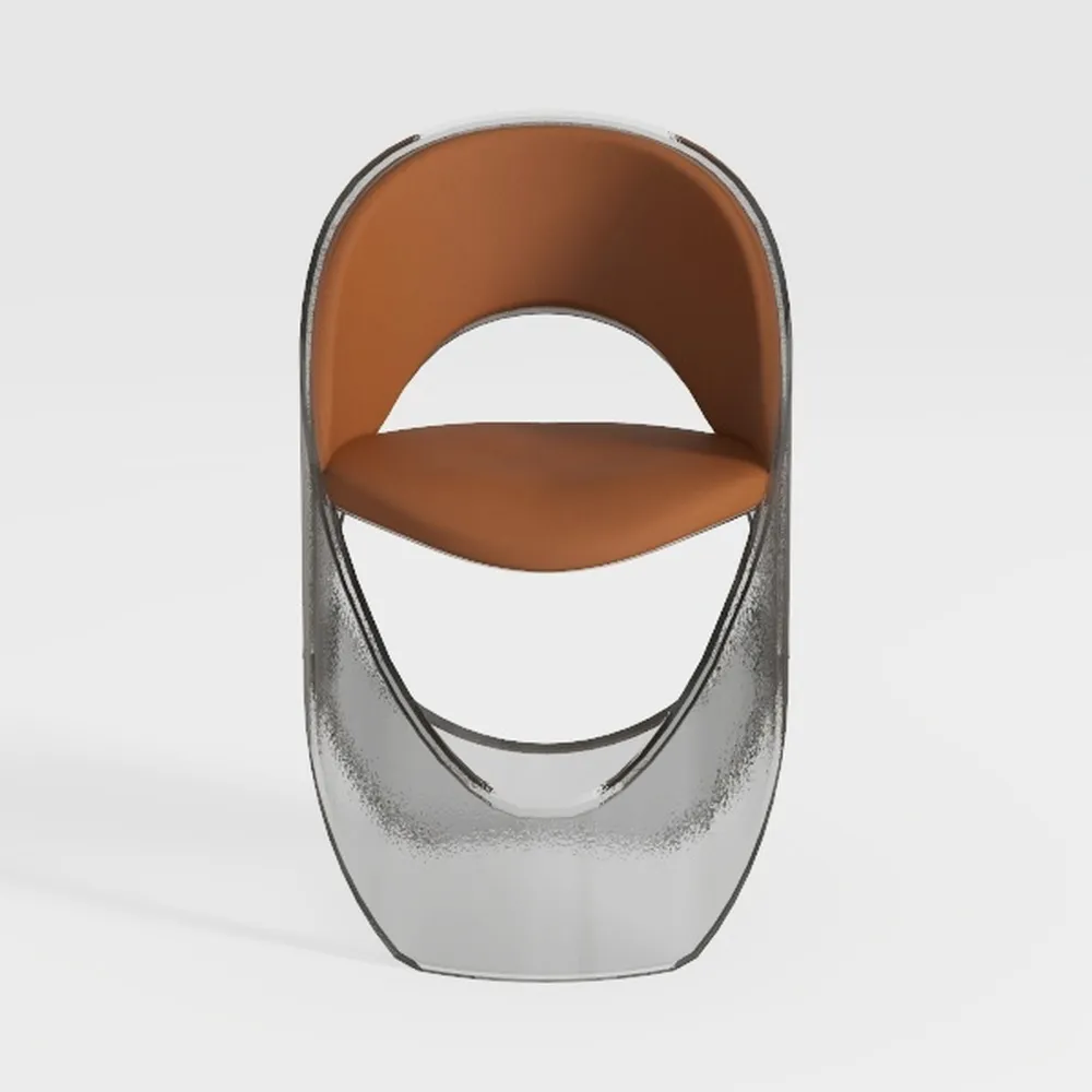 Sedia da trucco con schienale per casa e negozio di abbigliamento, trasparente, 7 colori disponibili (arancione)