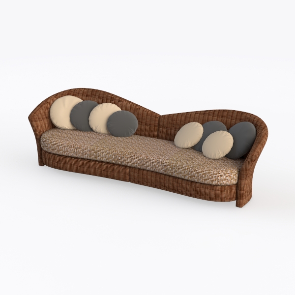 Double rattan sofa A-25