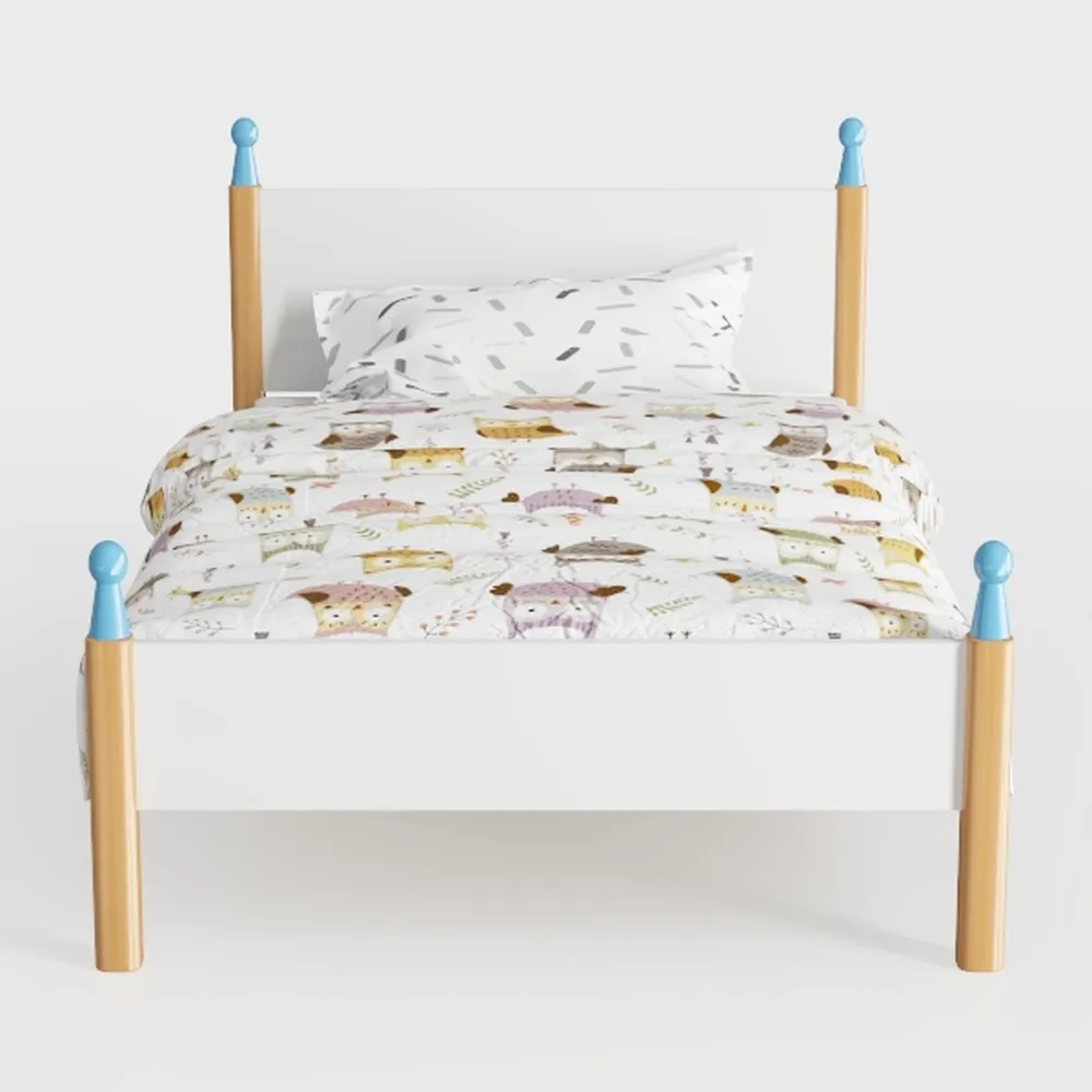 JELUTE Struttura letto singolo in metallo, 90 x 190 cm, con testiera e pediera, base resistente, supporto a doghe in metallo, colore: bianco