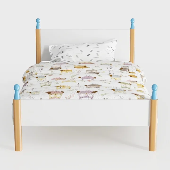 JELUTE Struttura letto singolo in metallo, 90 x 190 cm, con testiera e pediera, base resistente, supporto a doghe in metallo, colore: bianco