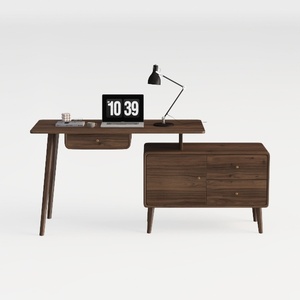 LDAILY Mid-Century Desk, 43.5" Bedroom Vanity Tabl