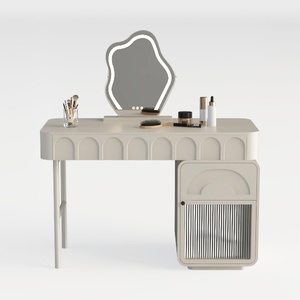 1-Drawer White Makeup Vanity Table Wooden Dressing