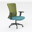 Modern Fabric Mesh Office Chair With Metal Base 3D Model Right 45 Degree View