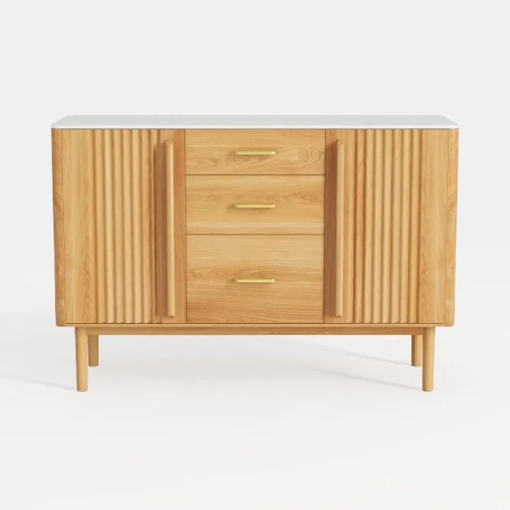 Buffet Cabinet with Storage Fluted Sideboard