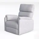 Minimalist Gray Fabric Recliner Chair 3D Model Left 45 Degree View