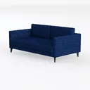Modern Navy Blue Quilted Velvet Loveseat Sofa 3D Model Left 45 Degree View