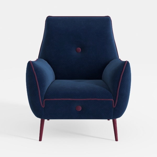 Velvet Accent Chair Modern Mid Century Upholstered