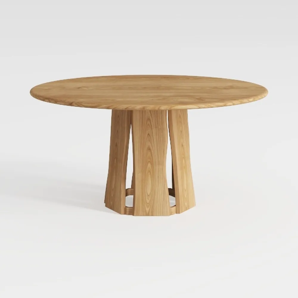 43.3in-59in Extendable Round Dining Table for 4-8