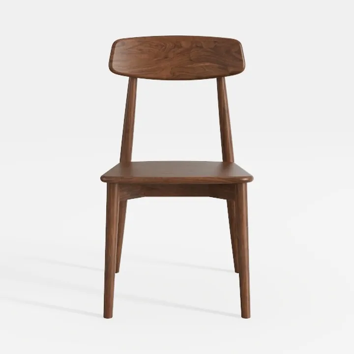 Minimalist Walnut Solid Wood Dining Chair 3D Model