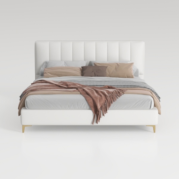 Baxton Studio BBT6140-White-Bed Platform, Queen, W