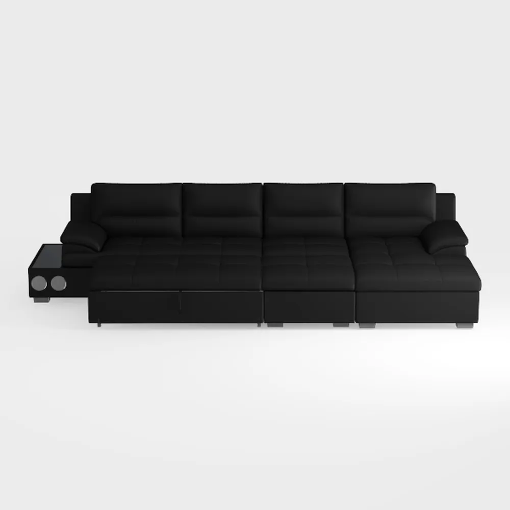 VINGLI Black Futon Sofa Bed Convertible Loveseat